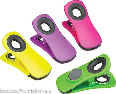 Kitchen Craft 4 Large Colourful Chunky Grip Clip / Peg Fridge Magnets 7 X 3.5cm • £9.95