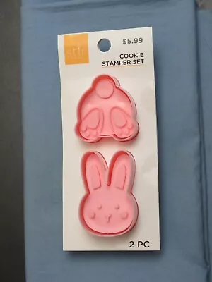 Easter Bunny Rabbit Cookie Cutters Stampers-  Set Of 2 - New On Card • $10