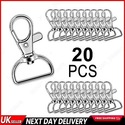 20x QUALITY SWIVEL CLIP FOR 25mm STRAPPING SILVER/GOLD LOBSTER BAG CLASP KEYRING • £1.99