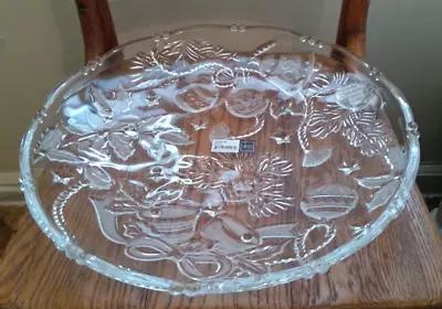 Mikasa Christmas Holiday Clear Glass Round Platter - Holiday Gala - 15  • $25