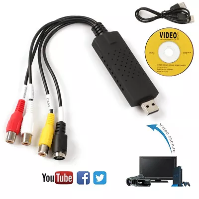 Easycap USB 2.0 Video Audio VHS To DVD Converter Capture Card Adapter • £6.10