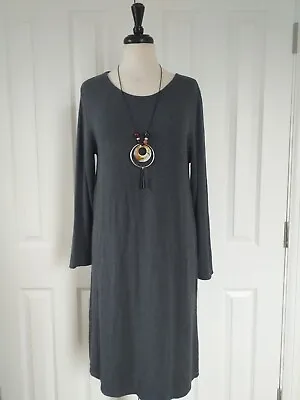 £22.99 • Buy Lagenlook Tunic Dress Plus Size 12 14 16 18 Made In Italy Grey.