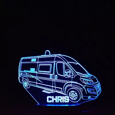 Motorhome Night Light | Personalised 3D Motor Home Light | Campervan Gift | Lamp • £11.95