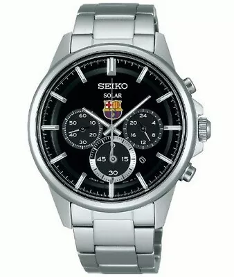 Seiko FCB Barcelona Solar Chronograph Men's Watch SBPY047J1 • $623.03