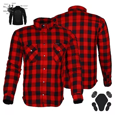 Australian Biker Mens Motorcycle Motorbike Sports Flannel Shirt Line With Kevlar • $146.91