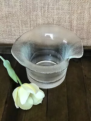 Wine Chiller ~ Ice Bucket ~ Decorative Bowl ~ Floral Leaf ~ Vintage Textured Gla • $18