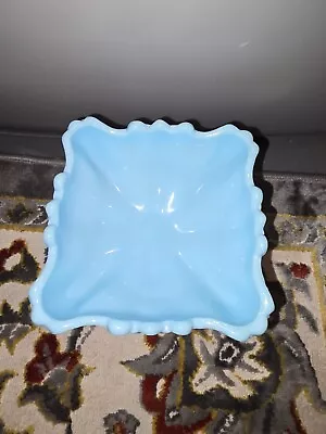 Portieux Vallerysthal PV France Aqua Blue Opaline Milk Glass 6.5 Compote  • $25