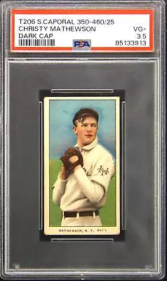 1909-11 T206 Sweet Caporal 350-460/25 Christy Mathewson Variation PSA 3.5 • $1175