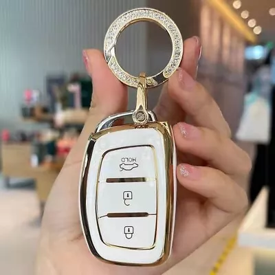 $18.99 • Buy TPU Car Remote Smart Key Fob Case Cover For Hyundai Rena Tucson Ix35 I20 Beige