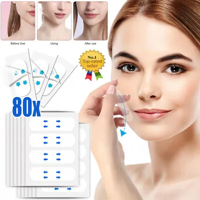 $8.25 • Buy 80 X Sticker Invisible Thin V-Shape Face Facial Label Lift Up Adhesive Tape Thin