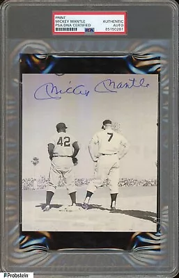Mickey Mantle Yankees HOF Signed Print AUTO PSA/DNA Authentic • $49