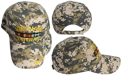 Vietnam Vet Veteran Ribbon ACU Digital Camouflage Adjustable Embroidered Cap Hat • $12.88