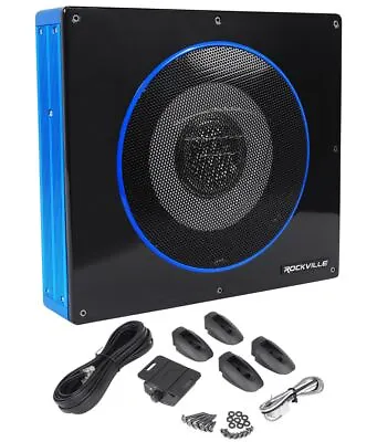 Rockville RW8CA 8  600 Watt Low Profile Under-Seat Active Powered Car Subwoofer • $129.95