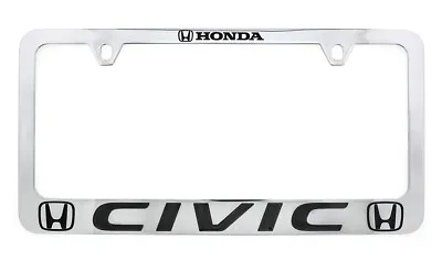 Honda Civic Chrome Plated Metal License Plate Frame Holder 2 Hole • $41.95