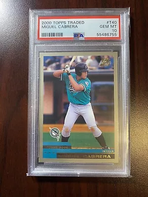 2000 Topps Traded Miguel Cabrera PSA 10 Rookie Card Florida Marlins Tigers 🔥 • $122.50