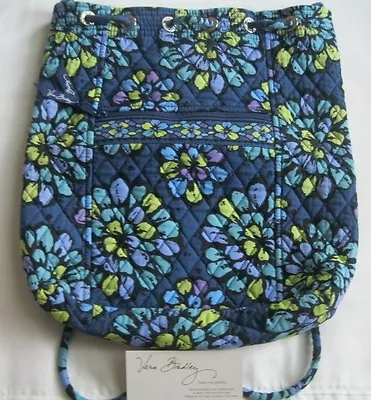 Vera Bradley INDIGO POP Backsack BACKPACK Bookbag BABY Diaper BEACH Purse  NWOT • $59.95