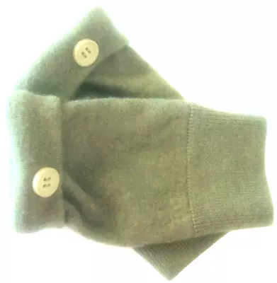 Fingerless Gloves Green 100% Merino Wool S - M Small - Medium Mittens Winter • $34.98