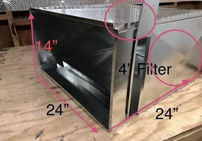 14 X 24 X 24  W/4” Filter Rack Return Air Duct Plenum-26 Gauge HVAC Duct Work • $134