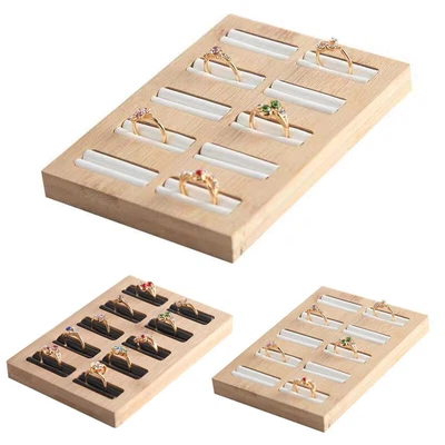 Bamboo Jewellery Display Tray Stand Ring Earring Necklace Storage Organizer NEW • $9.89