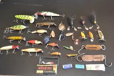 Fishing Lure Lot Pike Bass Trout Musky Spinners Crankbait Plugs Scales Jitterbug • $69.99