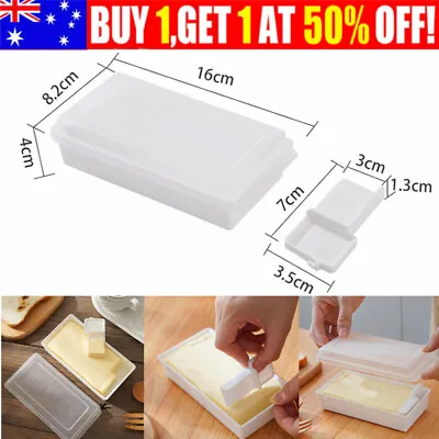 Plastic Box Storage Case Food Butter Cheese Serving Storage Dish Container AU • $11.79