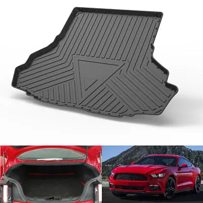 Black Rear Cargo Trunk Liner Floor Cover Mat Carpet For 2015-2023 Ford Mustang • $42.28