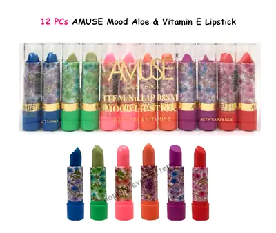 Amuse Mood Color Changing Magic Lipstick With Aloe Vera & Vitamin E 12 PCs Set • $12.97