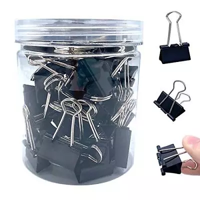 50Pcs Black Binder Clips Paper Binder Clips Medium Size Metal Fold Back Cli... • $10.40