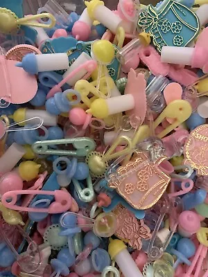 Baby Shower Charms Plastic Favor Boy Girl. 72 Piece ** • $5