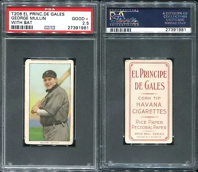 T206 George Mullin Batting ~~ PSA 2.5 ~~ El Principe De Gales EPDG Back SHARP • $299.99