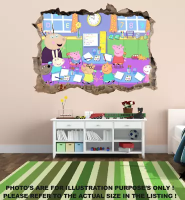 Peppa Pig Wall Stickers Baby Kids Bedroom Nursery Decor Art Mural Decal • £3.50