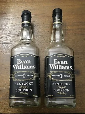 Lot Of 2 EMPTY Evan Williams Kentucky Bourbon Whiskey Bottles 750 Ml Arts Crafts • $5
