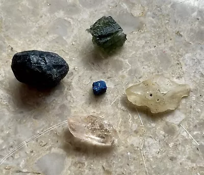 Moldavite Power Bundle - 2.66 Gram Moldavite LDG Azurite Obsidian And Quartz • $70