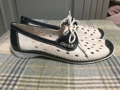 £15 • Buy Pavers Black Ivory Vintage Bowling Style Shoes Leather 50s 60s Mod Size 4