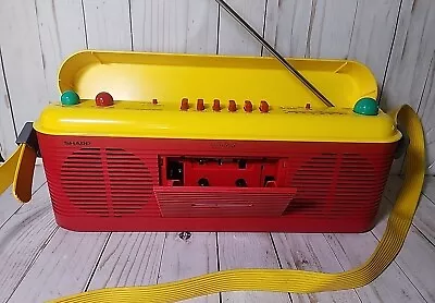 Vintage Sharp QT-V40(R) Red AM FM Radio Cassette Tape Player Boombox Works NICE! • $77