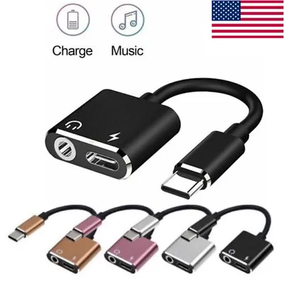 $1.83 • Buy Type C USB C To 3.5 Mm Jack AUX Audio Headphone Charging Splitter Cable Adapter