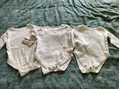 3 Long Sleeved Baby Vests 3-6 Mths • £0.99