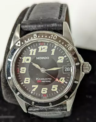 Vintage Used Movado Kingmatic 200 Meter Wristwatch With Date Working • $399.99