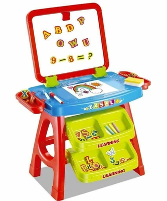 £26.99 • Buy Kids 2 In 1 Large Learning Desk & Magnetic Easel Blackboard White Board Letters