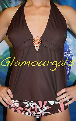 New MagicSuit Magic Suit / Victorias Secret Brown Jeweled Tankini Sz 6 / Medium • $27.99