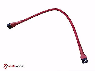Shakmods 4 Pin PWM Fan Red Sleeved Power Supply PSU Extension Cable 30cm UK • $4.92