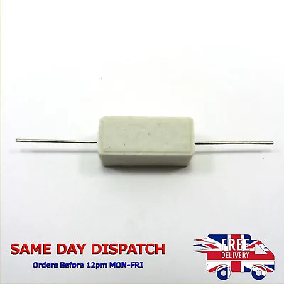 5W Power Wirewound Horizontal Cement Ceramic Resistors 0.1 - 100K Ohm Values • £2.54