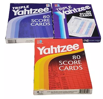 Vtg MB Triple Yahtzee 80 Score Cards Score Pads Sealed 2 Boxes + 1 Regular  • $24.99