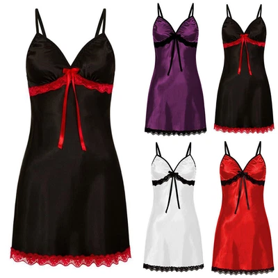 $11.68 • Buy Lady Sexy Lace Silk Lingerie Babydoll Bodycon Nightdress Nightie Nightwear Dress