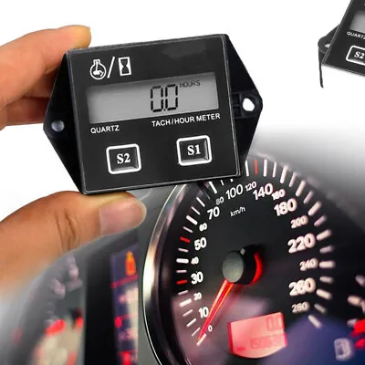 Motorcycle Waterproof LCD Digital Engine Tach Hour Meter Tachometer Gauge Engine • $13