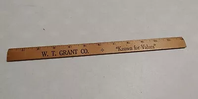 Vintage W. T. Grant Co Advertising Wood Ruler • $19.99