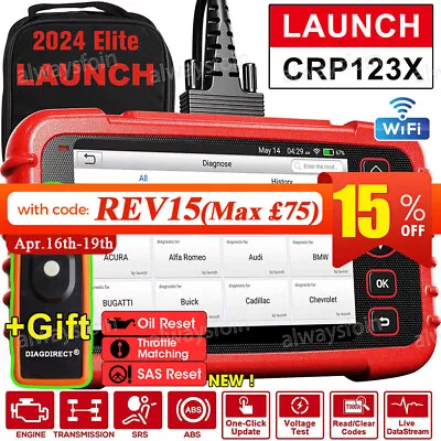LAUNCH CRP123X Car OBD2 Scanner Code Reader Check Engine ABS SRS Diagnostic Tool • £135