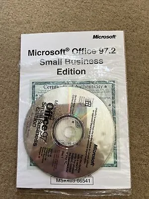 Microsoft Office 97 Small Business Edition And Office Bookshelf W/Certificate • $15