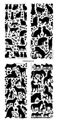 £1.20 • Buy Animal Peel Off Stickers Cats Dogs Horses Card Making Craft Gold Silver Black
