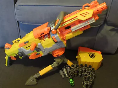 Nerf N-Strike Vulcan EBF-25 With Tripod Ammo Case Dart Belt 25 Whistler Darts • $65